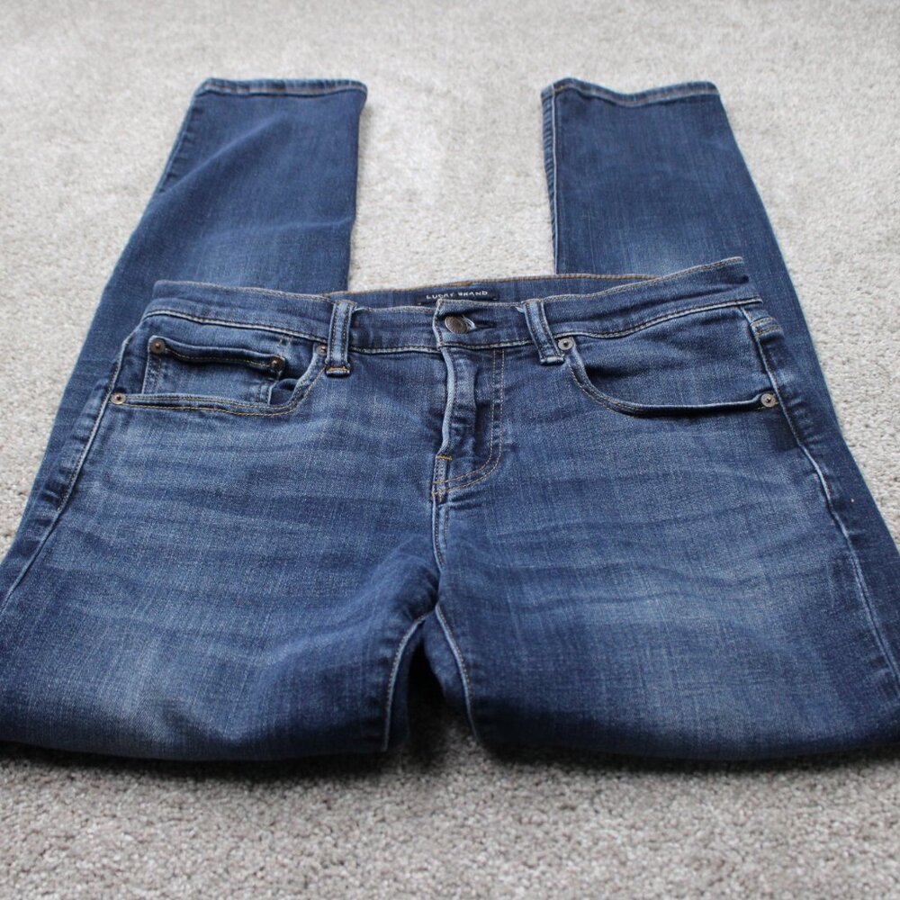 Lucky Brand Jeans Mens 30x32 Blue Coolmax 110 Slim 5-Pocket Stretch Demin - Picture 2 of 16